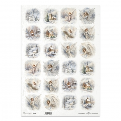 Papier ryżowy ITD A3 R1286L aniołki, kościół